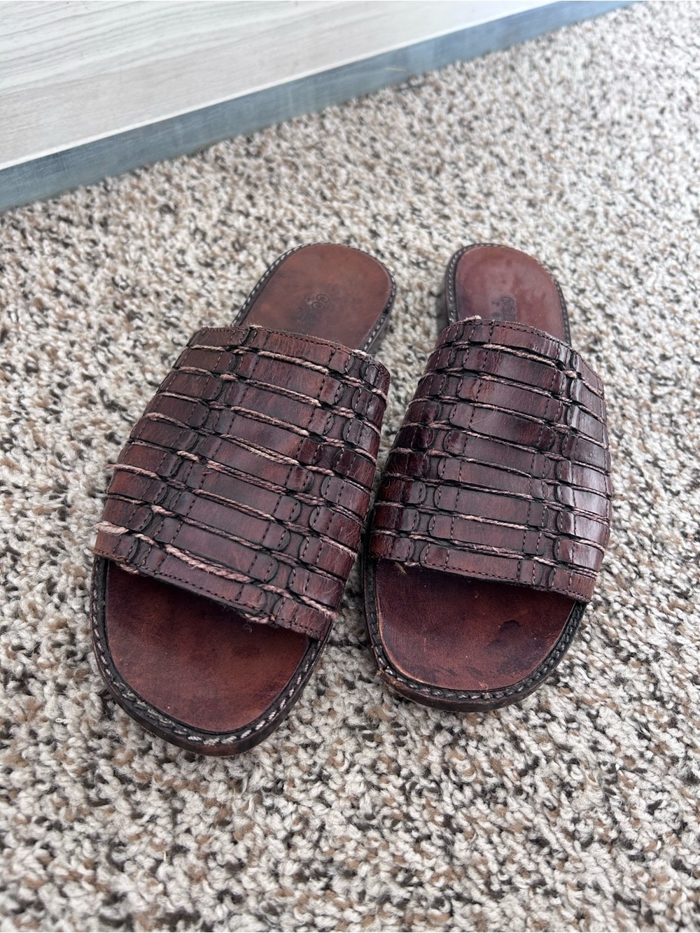 Cole Haan brown leather slides sandals